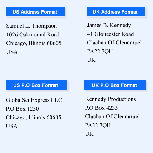 US Address Correct Format and UK Address Correct Format